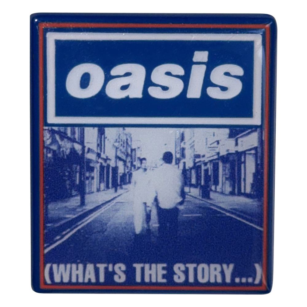 Oasis - What's The Story Blue Tone Button pin - Blau